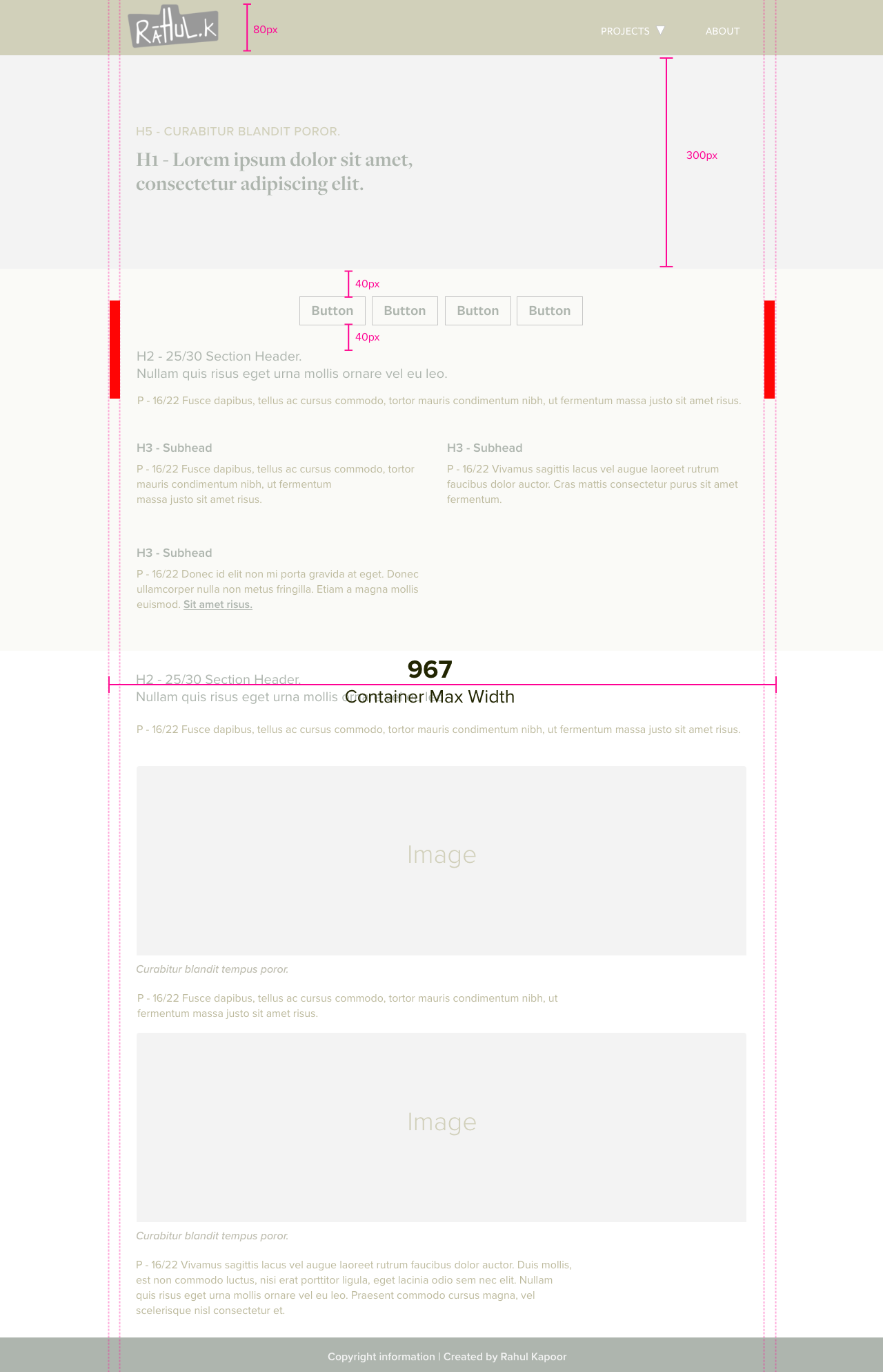 Web version of the research area pattern showing publications and posters